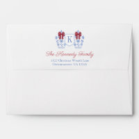 Smart Ginger Jar Red Bow Christmas Return Address