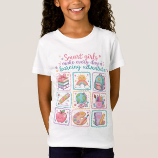 Smart Girls Learning Adventure Pastel Doodle T-Shirt