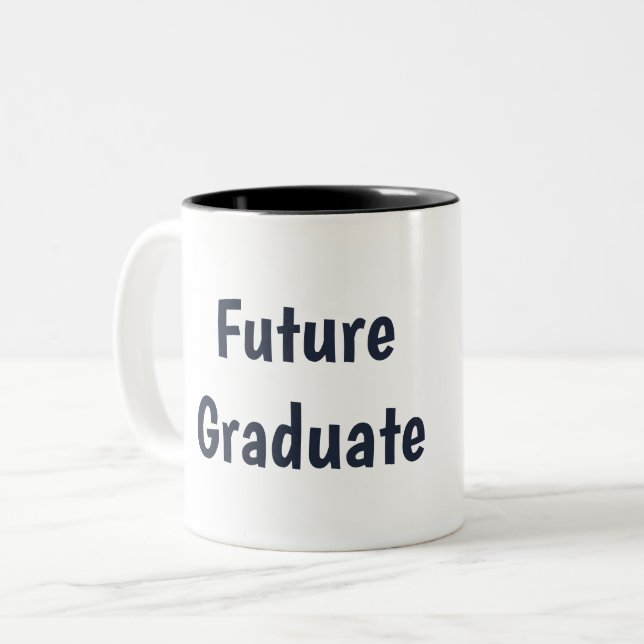 Smart Graduation Cap and Pencil Two-Tone Coffee Mug (Front Left)