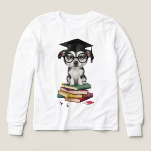 Smart Graduation Dog Sticker – Cute Pup with Glass