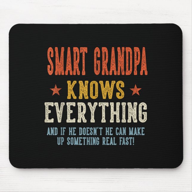 Smart grandpa knows everything father's day retro mouse pad (Front)