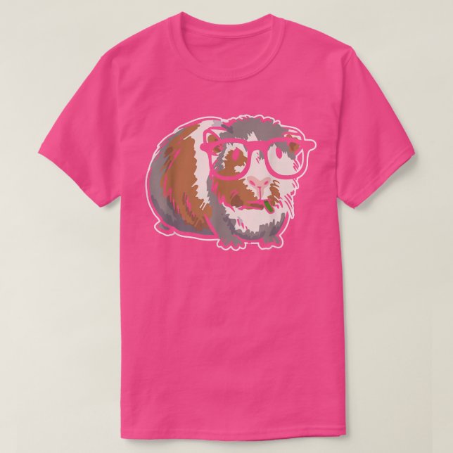 Smart Guinea Pig With Glasses - Nerd Guinea Pig  T-Shirt (Design Front)