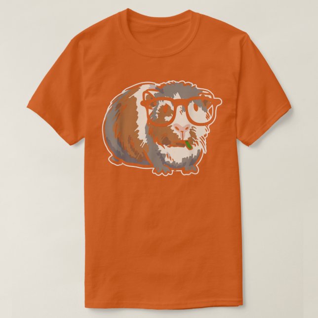 Smart Guinea Pig With Glasses  Nerd Guinea Pig  T-Shirt (Design Front)