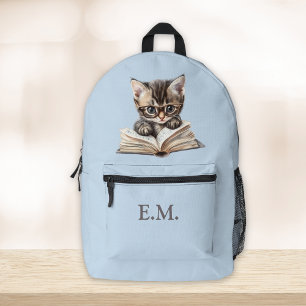 Smart Kitten with Glasses Personalized Printed Backpack
