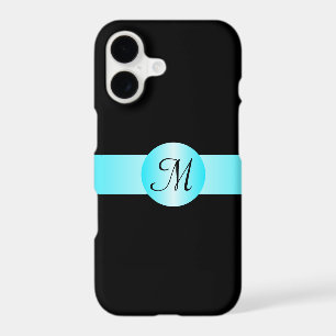 Smart Minimalist Blue Circle Monogrammed