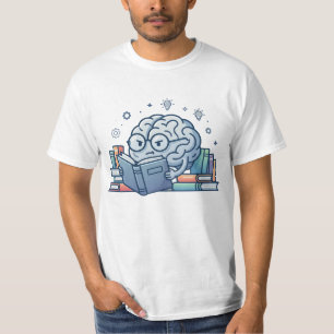 Smart Nerd Brain Reading Books Cute Bookworm T-Shirt