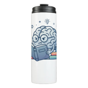 Smart Nerd Brain Reading Books Cute Bookworm Thermal Tumbler