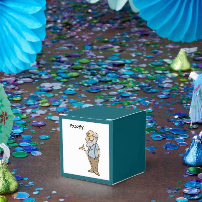 Smart Old Man Cartoon, Funny Elderly Wisdom Favour Box (Party)