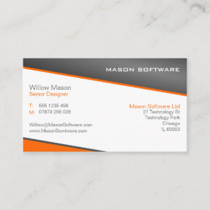 Smart Orange and Grey Professional Business Card