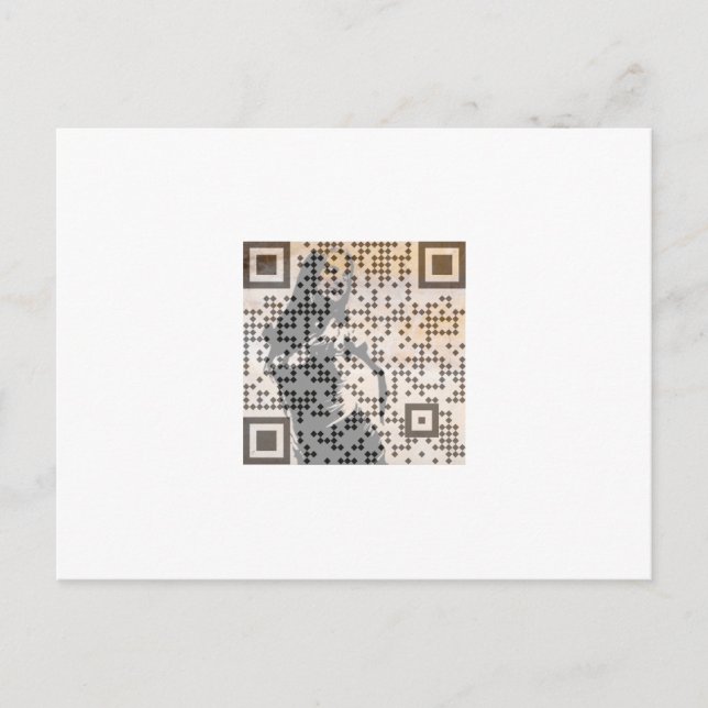 Smart Orange Shades Monochrome Indie Song Qr Code Postcard (Front)