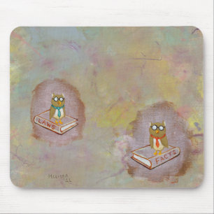 Smart owl art legal facts fun unique art painting mouse pad