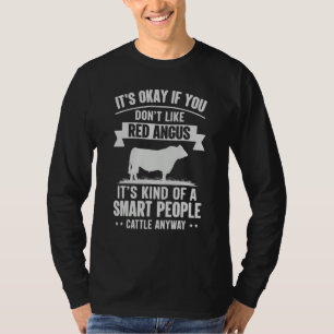 Smart People Cattle Farmer   Cow Breed Red Angus T-Shirt