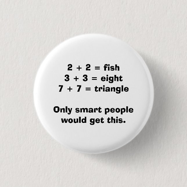 Smart People Math Button (Front)