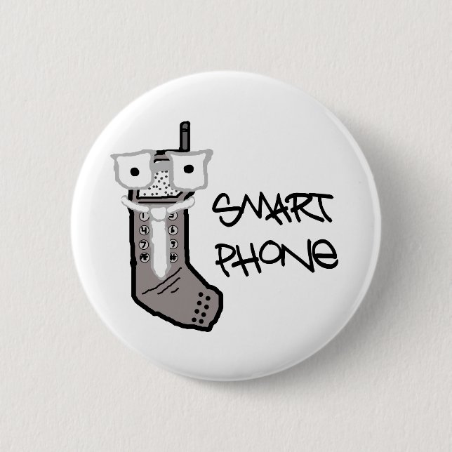 "Smart" Phone 6 Cm Round Badge (Front)