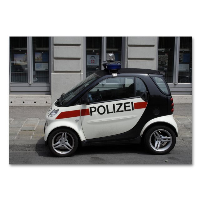 Smart Police Car Vienna Austria Table Number (Front)