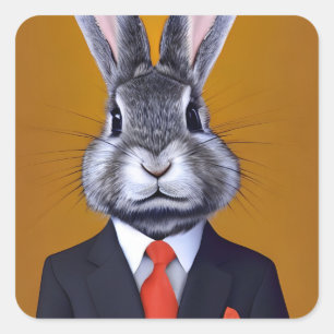 Smart Rabbit Square Sticker