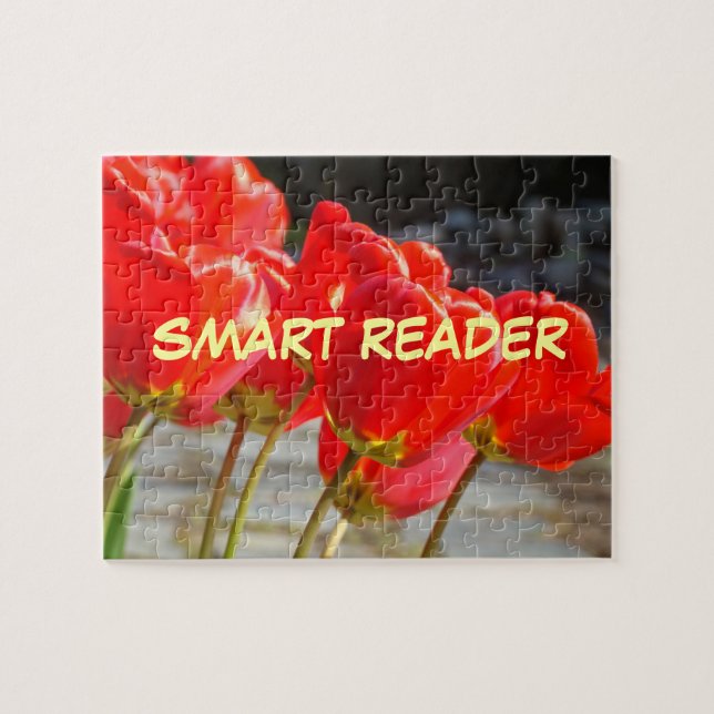 SMART READER gifts puzzles Red Tulip Flowers (Horizontal)