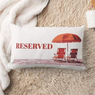SMART! 🏖️ Reserved Beach Pillow – Red Chairs