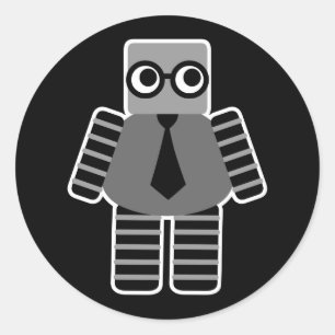 Smart Robot Classic Round Sticker