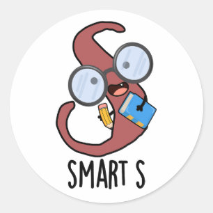 Smart S Funny Alphabet Pun  Classic Round Sticker