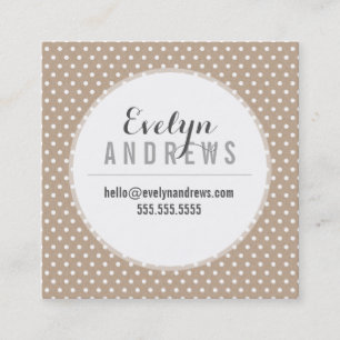 SMART SIMPLE SPOT mini polka dot eco kraft white Square Business Card