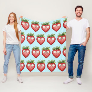 Smart Strawberry Fleece Blanket