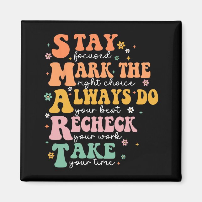 Smart Test Day Squad Funny Student Teacher Testing Magnet (Front)