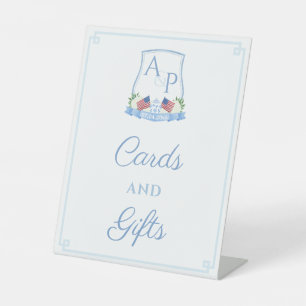 Smart USA Flag Wedding Crest Cards And Gifts Party Pedestal Sign