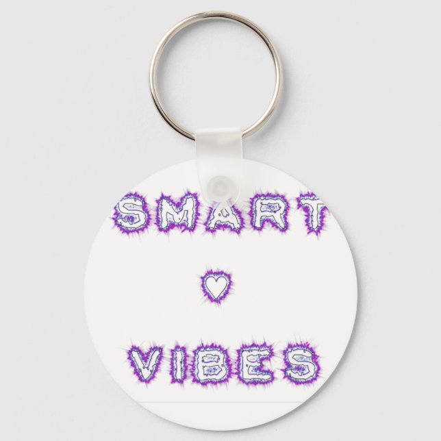 Smart Vibes Quote Text Art Design Key Ring (Front)