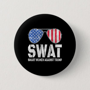 Smart Women Against Trump Funny Anti-trump 2024  6 Cm Round Badge