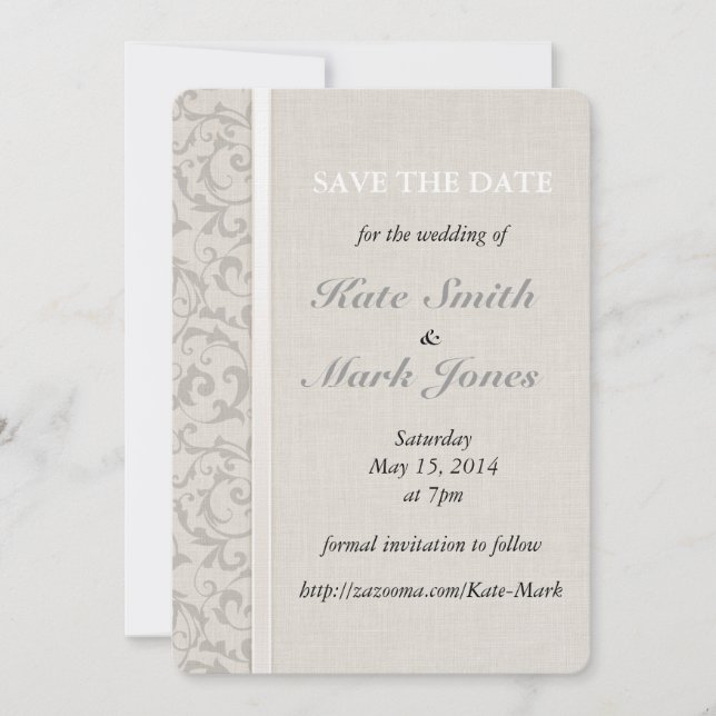 SmartElegance Grey Wedding collection Save The Date (Front)