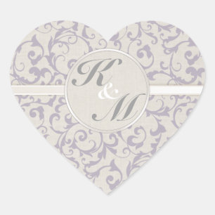 SmartElegance lavender Wedding Collection Heart Sticker
