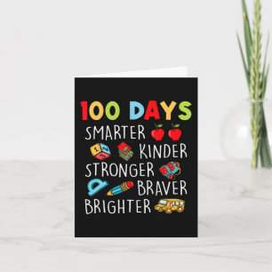 Smarter Kinder Stronger Brighter 100 Days Of Schoo Card