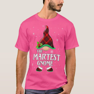 Smartest Gnome Red Plaid Matching Family Christmas T-Shirt