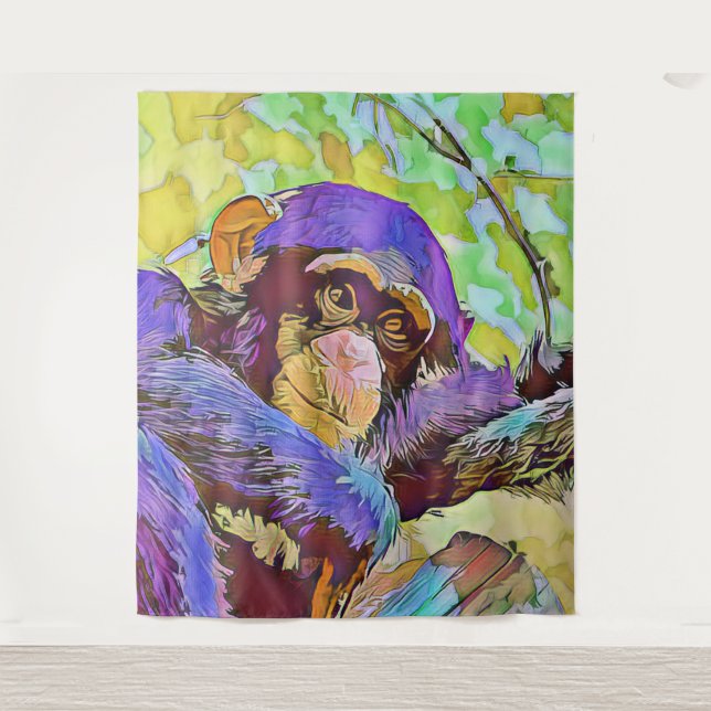 smartmix animal - chimpanzee 3 tapestry (Front)