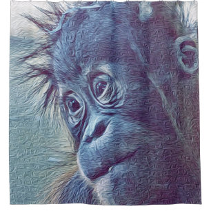 smartmix animal- orang baby shower curtain