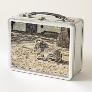 smartmix animal -zebra metal lunch box