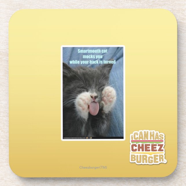 Smartmouth cat coaster (Front)