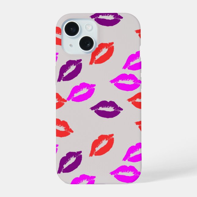 Smartphone case with a pattern of kisses (Back)