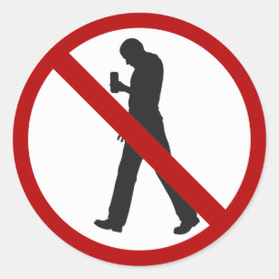 Smartphone Zombies Forbidden Classic Round Sticker