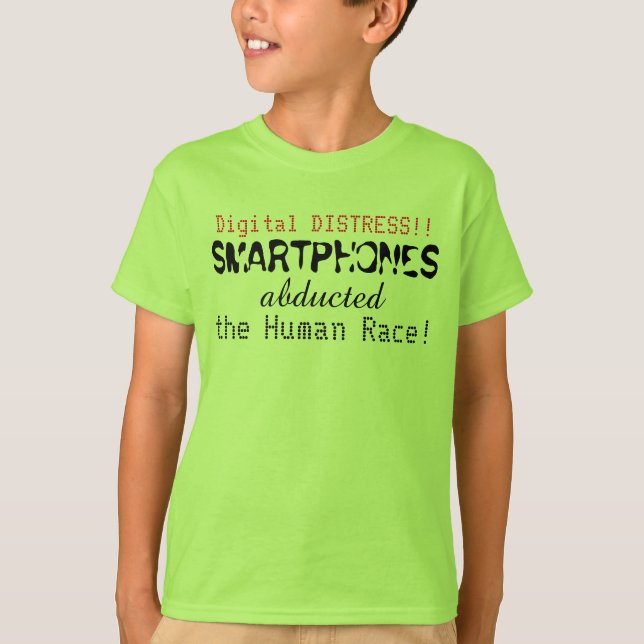 Smartphones Abducted the Human Race Funny Kids T-Shirt (Front)