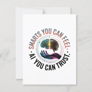 Smarts You Can Feel – AI Brain Futuristic Design Postcard