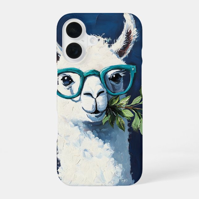 Smarty Llama Chic iPhone 16 Case (Back)