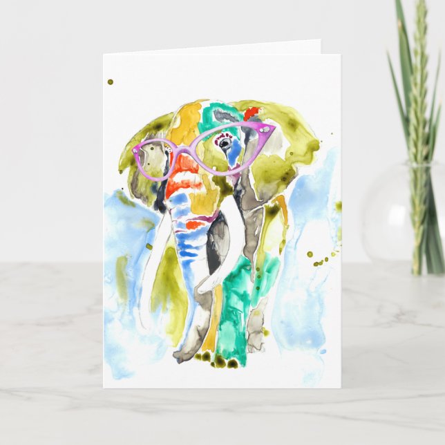Smarty-Pants Elephant Card (Front)