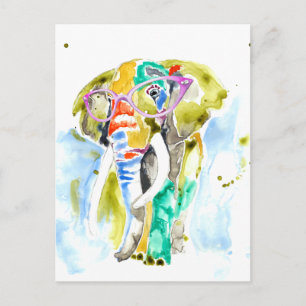 Smarty-Pants Elephant Postcard