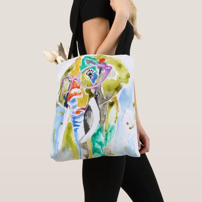 Smarty-Pants Elephant Tote Bag (Close Up)