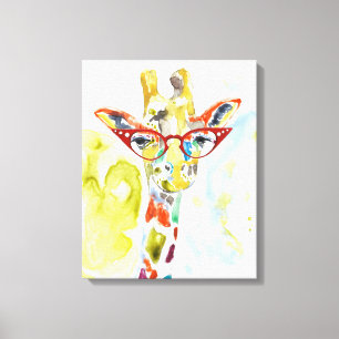 Smarty-Pants Giraffe Canvas Print