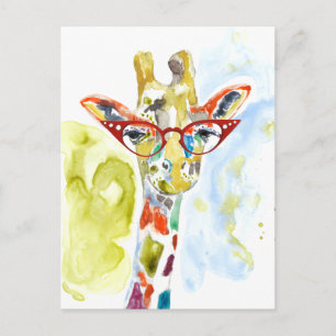 Smarty-Pants Giraffe Postcard