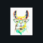 Smarty-Pants Llama Canvas Print<br><div class="desc">Smarty-Pants Llama by Jennifer Goldberger. Features a fabulous llama in a watercolor style wearing fun eyeglasses.</div>