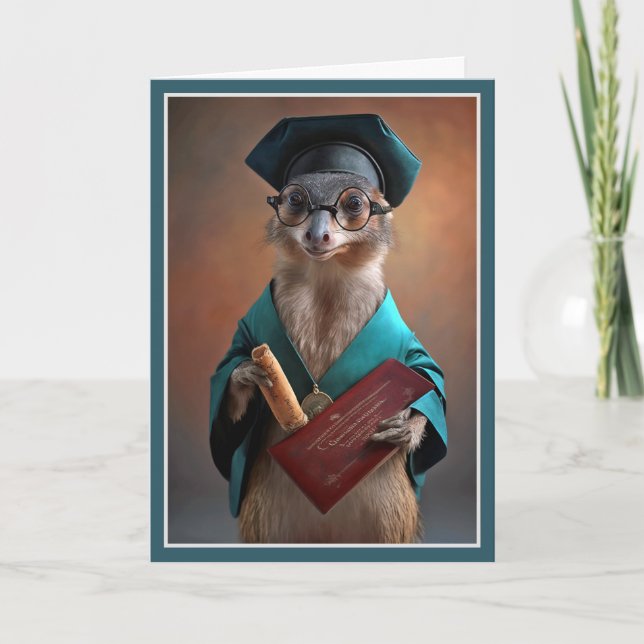 Smarty Pants Weasel Graduation Card (Front)
